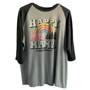 🌈 Simply Southern Happy Mama Raglan Shirt - Gray 🌈